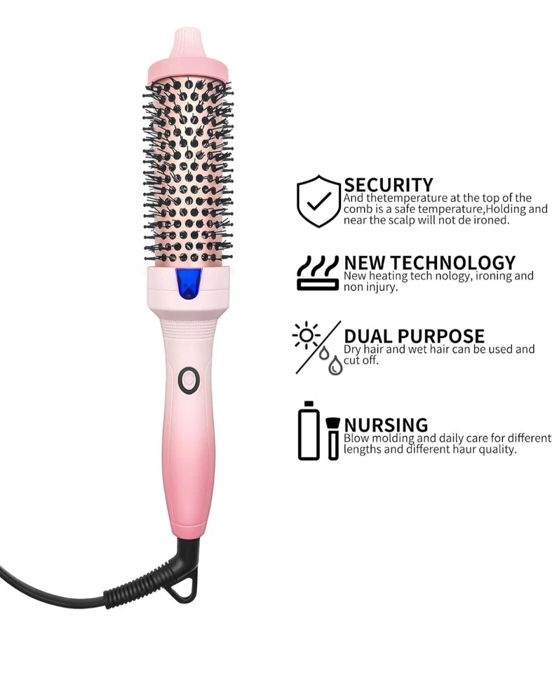 K&K Thermal Professional Styling Brush Ceramic Tourmaline Ionic Curling Iron1.5" - Image 2 of 4