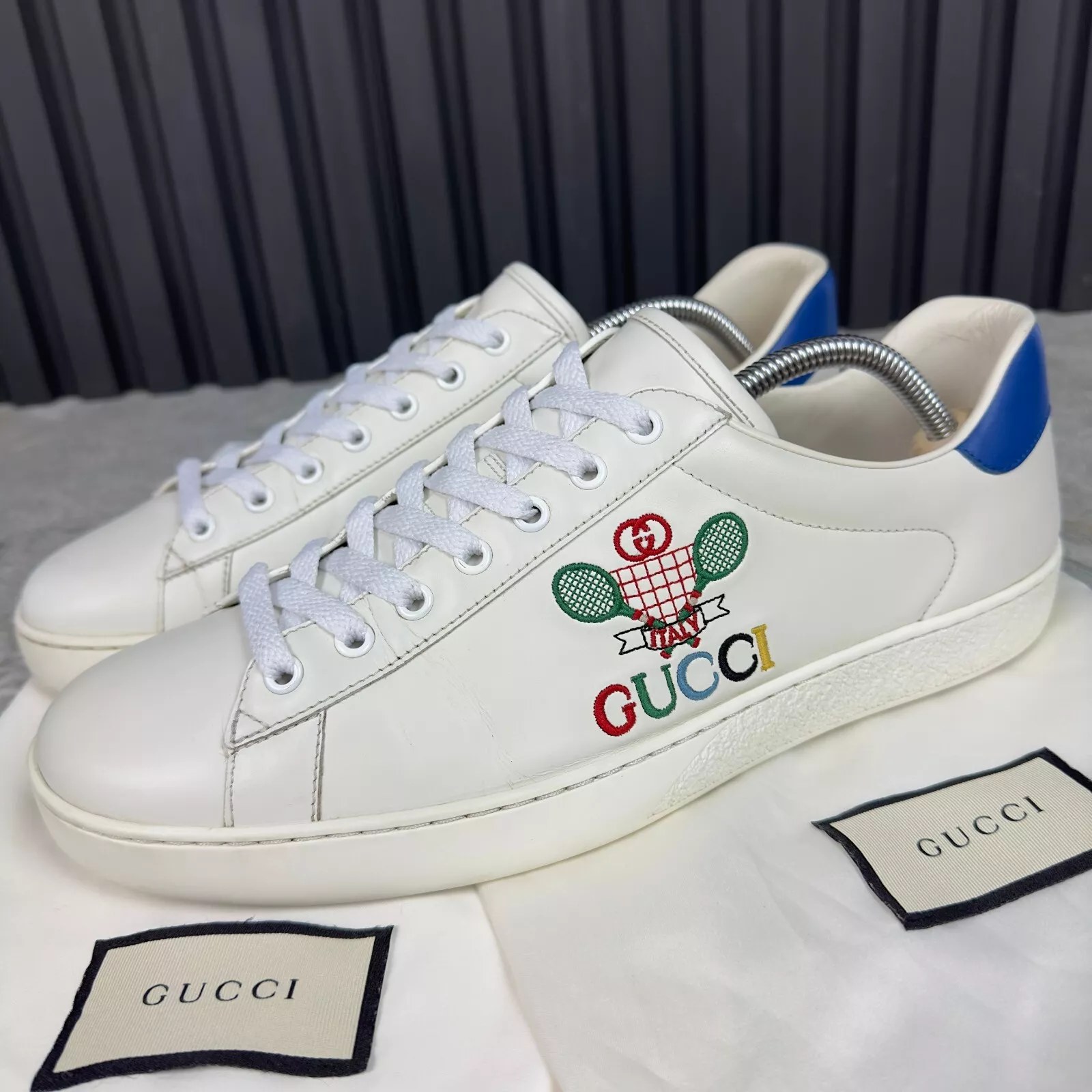 Gucci Ace Tennis cuir blanc brodé 10 G ou 10,5 US ou