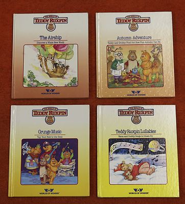 Set of 4 Teddy Ruxpin Books: Airship, Autumn Adventure, Grunge Music & Lullabies