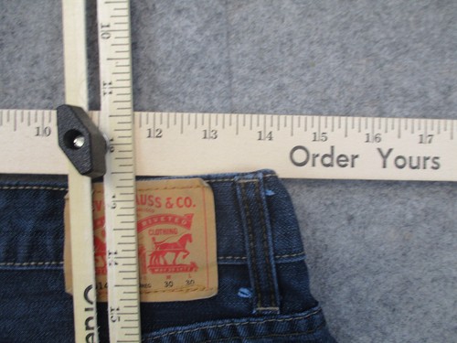 Levis 514 Jeans Boys 20 Blue Denim Straight Leg Zip Fly Dark Wash 30x30 - Picture 9 of 10