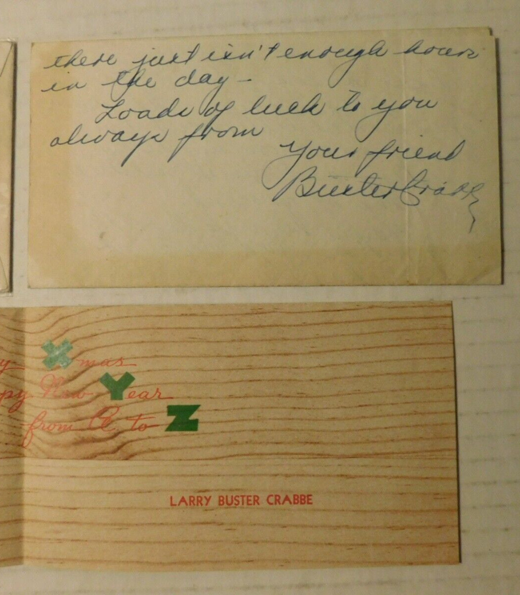 Buster Crabbe (Flash Gordon) signed letter 1940's