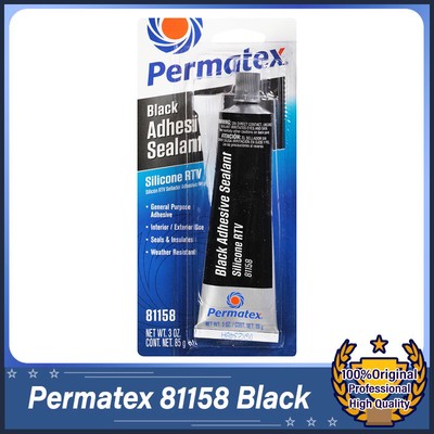 Permatex 81158 Black Adhesive Sealant 3oz 85g Silicone RTV that Seals and Bonds