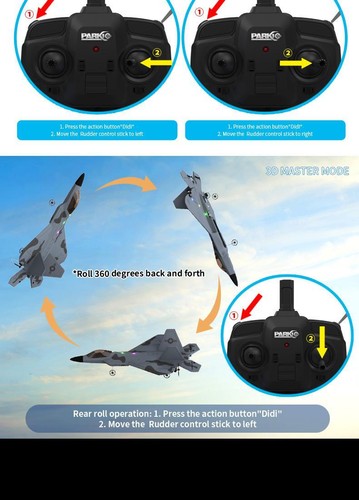 Nuevo avión de radiocontrol F22s 2024 2,4 g 4 canales Raptor Warplane Wltoys A180 LED giroscopio exterior - Imagen 12 de 27