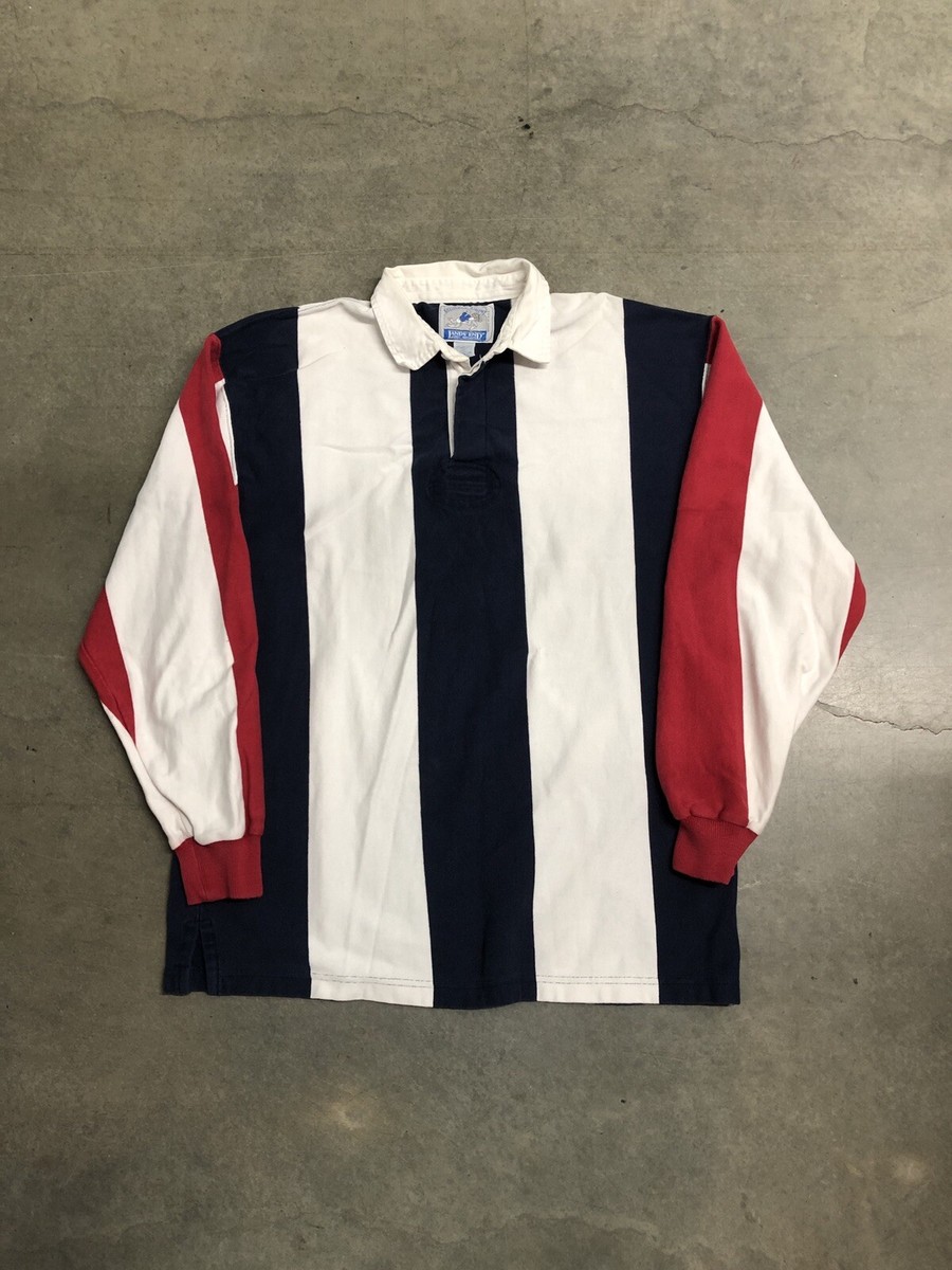 Vintage 90's Land's End Rugby Polo Vertical Stripe Long