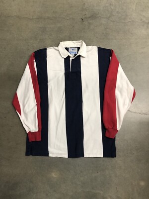 Lands' End Authentic Rugby XL ラガーシャツ Men's Long Sleeve Stripe Rugby Shirt | Lands' End