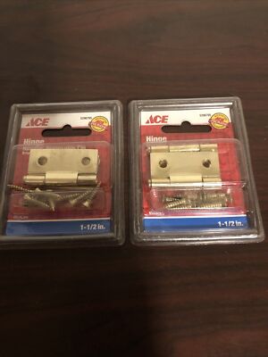 1 - 1/2  Narrow Removable Pin Bright Brass Lot Of 2