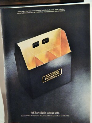 JOHNNIE WALKER BLACK LABEL SCOTCH WHISKY 1971 VTG PHOTO AD, RARE EPHEMERA
