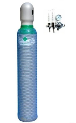 SILESIANGAZ Gasflasche Reines Argon 100% Schweißgas 8 Liter Vig mit Minderer Arg/Co2 +Flow 2
