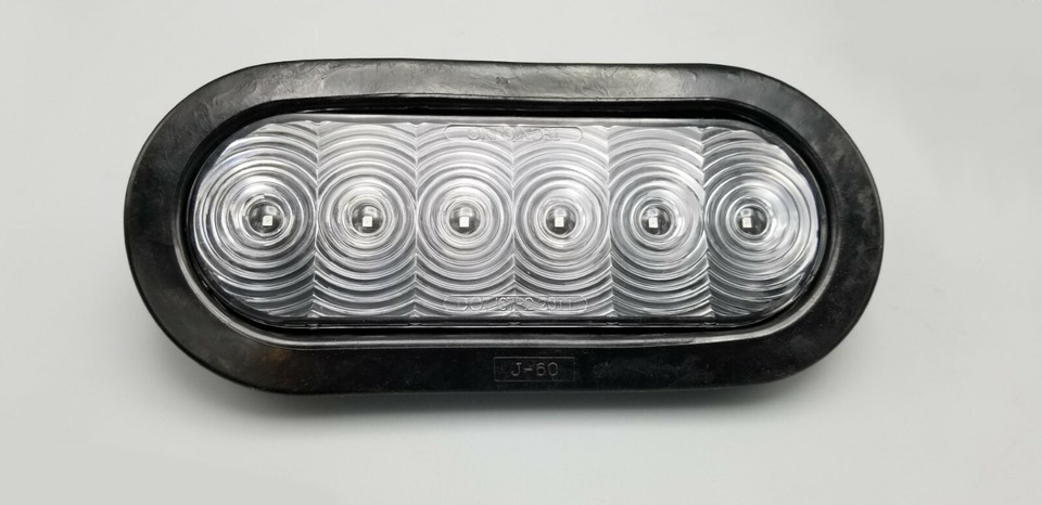 6 Oval Red Clear LED Stop Turn Steel Light Box Trailer License Plate Holder - Foto 2