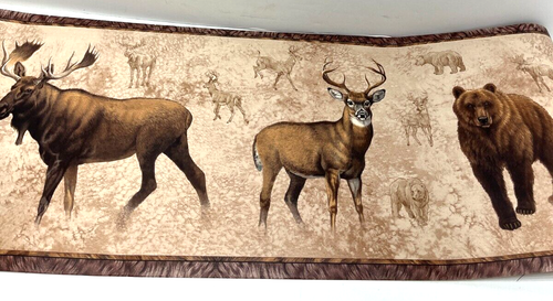 Lot of 2 York Prepasted Wall Border Paper NM6634 B R-01 Deer Moose Bear Camo -