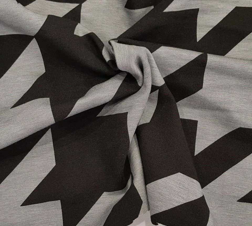 Pata de gallo negra gris Ponte Roma tejido viscosa rayón tela spandex por yarda Foto 4 de 4