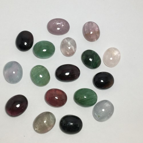 Beautiful multi tourmaline oval cabochon gemstone 10 pieces good color - Picture 4 of 4