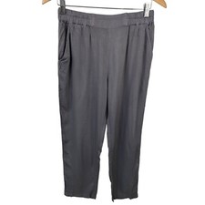 RVCA Cropped Pants Size Small Manila Elastic Straight Pull On Work Gunmetal NEW