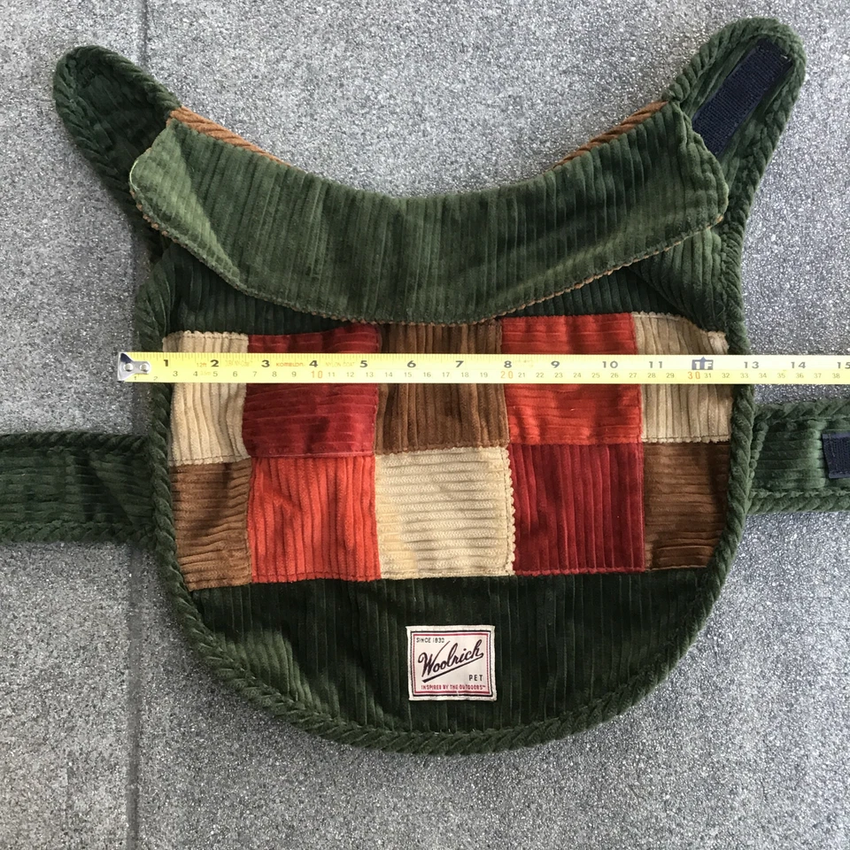 Woolrich Pet Dog Corduroy Patchwork Coat Vest Fall Winter Jacket - Image 2 of 4