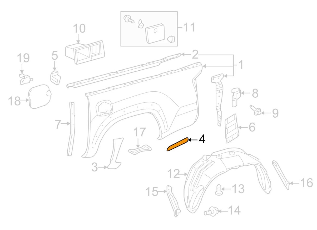Genuine Toyota Side Panel Protector 7692804010 for sale online