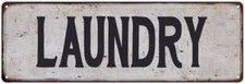 LAUNDRY Vintage Look Rustic Metal Sign Chic Retro 106180035019