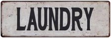 LAUNDRY Vintage Look Rustic Metal Sign Chic Retro 106180035019