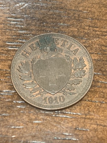 1910 B Switzerland 2 Rappen, Semi Key Date, KM#4.2