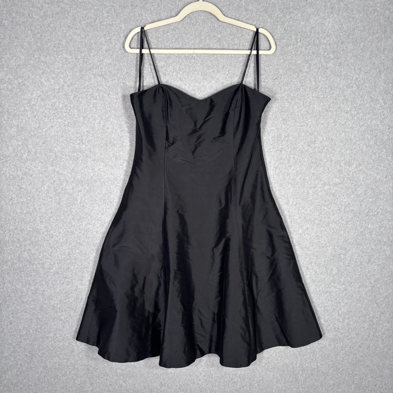 LRL Ralph Lauren Silk Dress Size 10 Black Taffeta Party Cocktail LBD Evening
