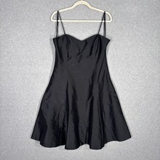 LRL Ralph Lauren Silk Dress Size 10 Black Taffeta Party Cocktail LBD Evening