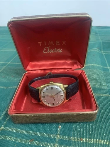 Vintage Timex Electric Watch With Case - Parts Or Repair