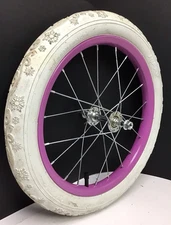16" Bicycle Front Purple Wheel with 1.95" White Tire Mini-BMX Kids Bike #H99