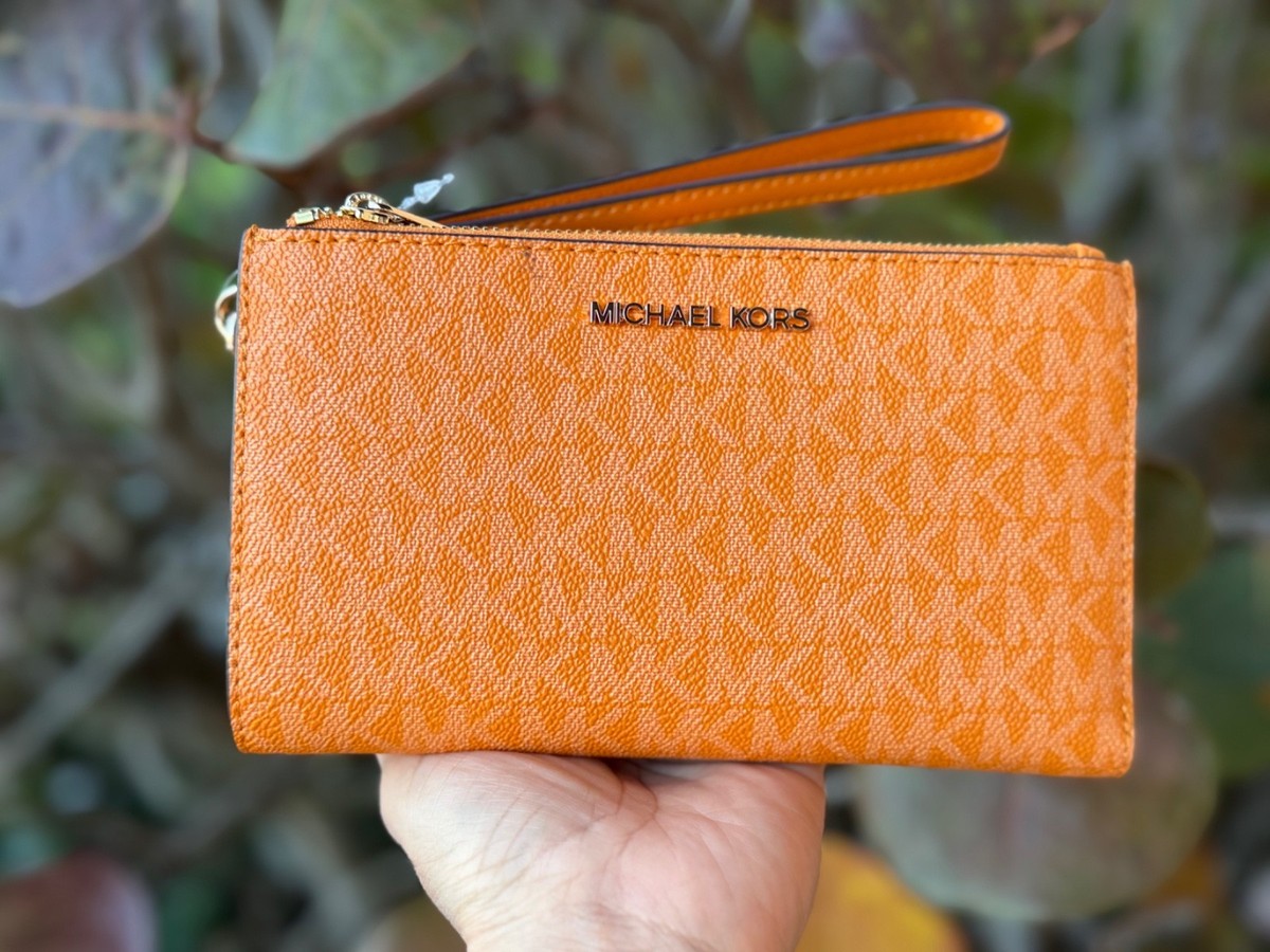 Michael Kors Jet Set Travel Double Zip Large Phone Wallet MK Rad