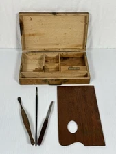 Vintage Painters Wood Travel Case Palette Devoe & Raynolds Artists Materials