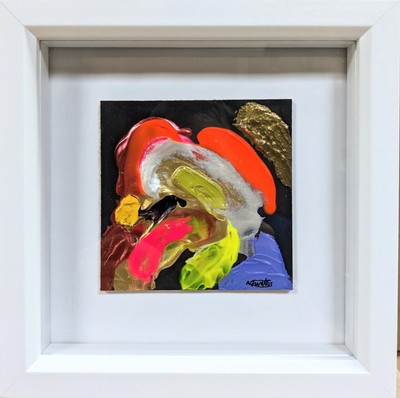 ABSTRAKTES ORIGINAL 3 ACRYL AUF PAPPE NIGEL WASSER SIGNIERT GEMÄLDE 10x10cm
