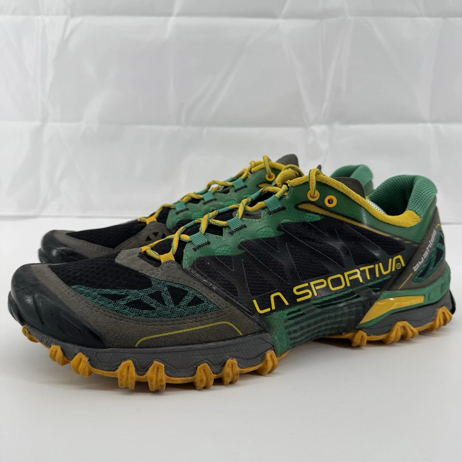 LA Sportiva Bushido Shoes Trail Running Hiking Green/Yellow Mens Sz 13