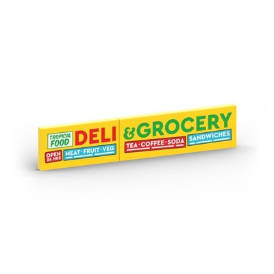 Deli Grocery Food Supermarket   Custom printed original LEGO  brick tile / 2602