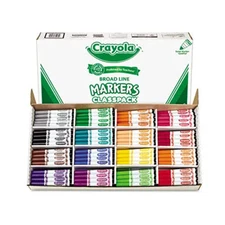 Crayola 588201 Non-Washable Classpack Markers  Broad Point  16 Assorted