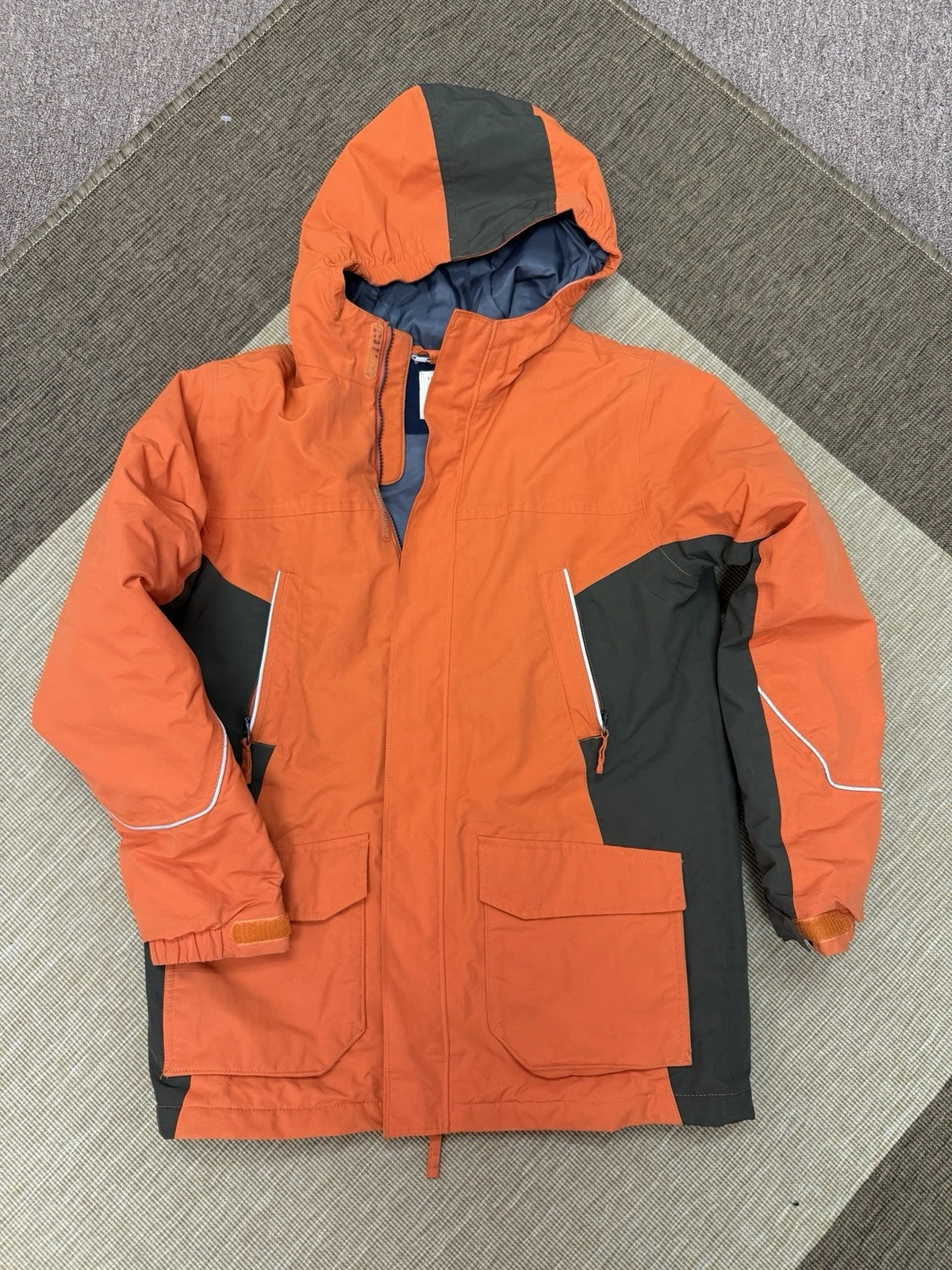 Land’s End Squall Jacket BOY M 14-16 WINTER COAT PARKA WATERPROOF - Orange