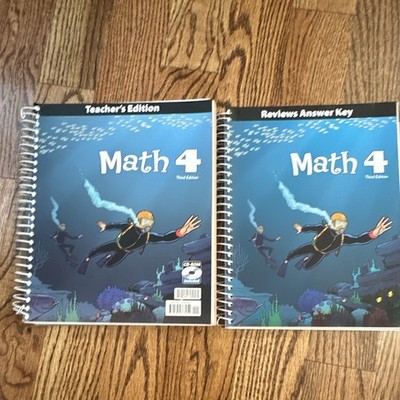 BJU Math 4 Teacher's Edition 3rd Edition w/ Reviews Answer Key + CD