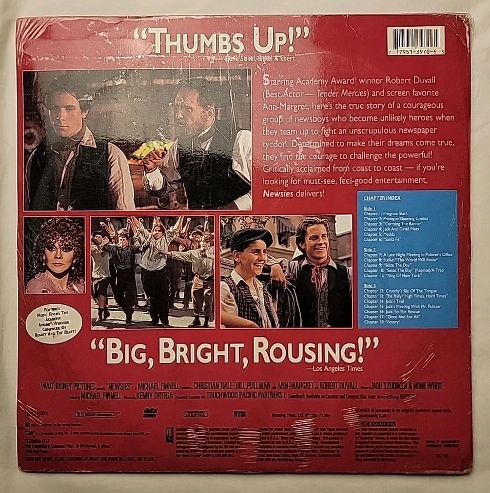 Newsies (1992) Laserdisc *corner clipped - Image 2 of 2