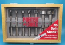 7pc. Set Porter Cable Forstner Bits 1/4” To 1” in Wooden Box ( No Spin Shank )