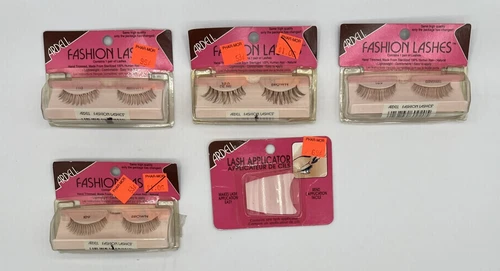 4 Vintage ARDELL FASHION LASHES BROWN STYLE EYELASHES -100% Human Hair - Picture 1 of 6