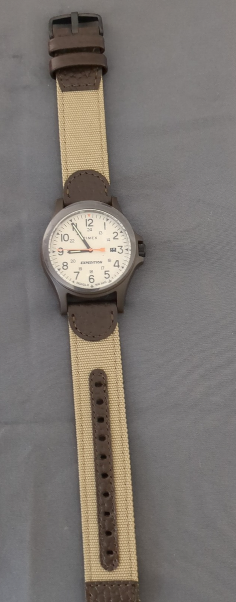 Timex Male Expedition Camper Watch Indiglo TW4B23700 Cream/Brown