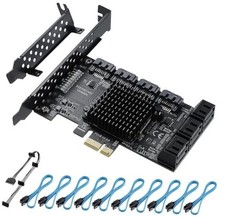 PCI-E X1 to SATA 3.0 Controller Card, 10-Port SATA III 6Gbps PCIE 1X to 10SATA