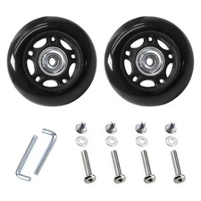 68 x 24mm 2 Pcs Luggage Suitcase Replacement Wheels, 68x24mm 2 Pcs, Black