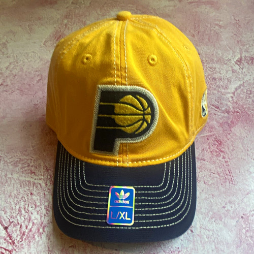 adidas Indiana Pacers NBA Basketball Cap Hat L/XL Yellow/Blue