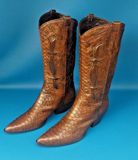 MARIA CRISTINA STIVALI DONNA TEXANI PELLE MORO PITONE  CAMPEROS NUOVI !!  TG.36