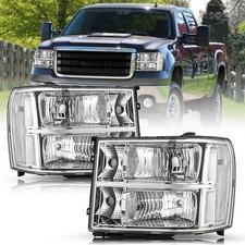 2PCS Headlights Front Lamp For 2007-2013 GMC Sierra 1500 2007-2014 2500HD 3500HD
