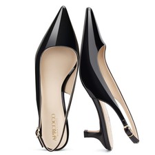 AprCoco Women's Kitten Heels Slingback Pointed Closed Toe Ankle Strap...