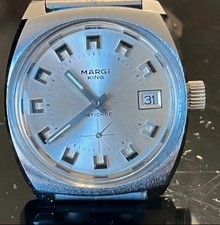 Margi King Orologio Uomo Meccanico Manuale Acciaio Quadrante Argento Datario