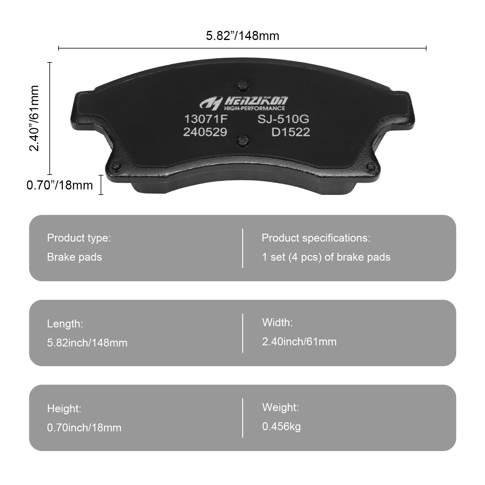 Front & Rear Ceramic Brake Pads For 2013 - 2017 Buick Encore 1.4L OE Spec