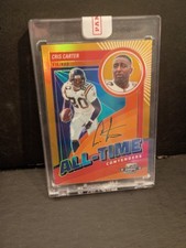 2023 CRIS CARTER Optic Contenders Gold /10 Auto Error 2 Autos Front And Back