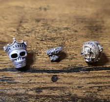 Thomas Sabo Skull Crown Charm Bundle Gold Tone Orb Skull Spacer Sterling Silver