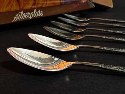 Box Set 6 Grosvenor CHRISTINE Teaspoons 11.5cm Silver Plated EPNS