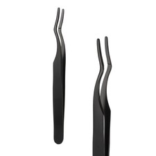 High Precision Eyelash Tweezers Curved Lash Extensions Tweezers, Black